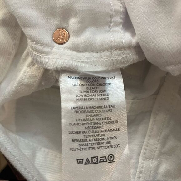 We the Free Maggie Mid-Rise Jean Shorts Optic White Size 27 Destroyed Distressed - Picture 8 of 11